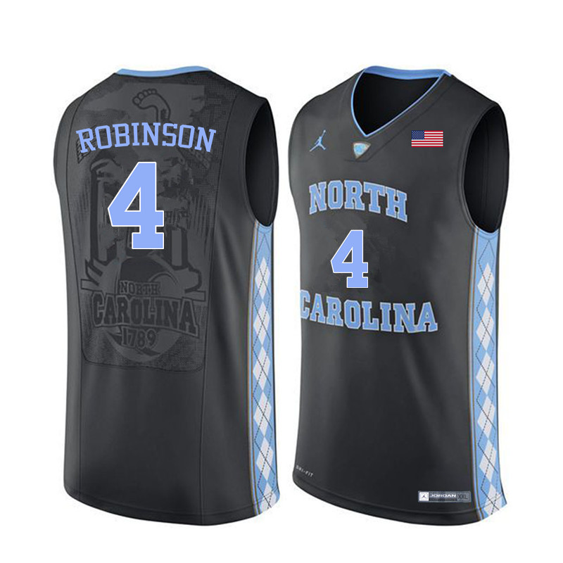 Men #4 Brandon Robinson North Carolina Tar Heels College Basketball Jerseys Sale-Black - Click Image to Close